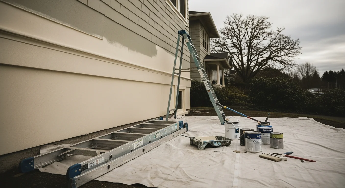 Professional painter applying interior wall paint